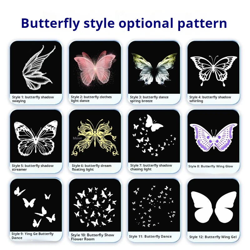 projecteur ambiance papillons blanc rose violet moderne led télécommande