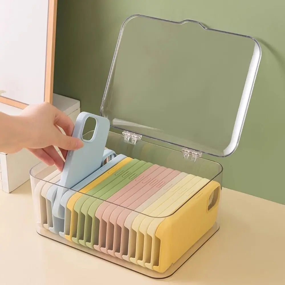 boîte rangement transparente moderne multifonctionnelle clips papier masques cosmétiques empilable minimaliste