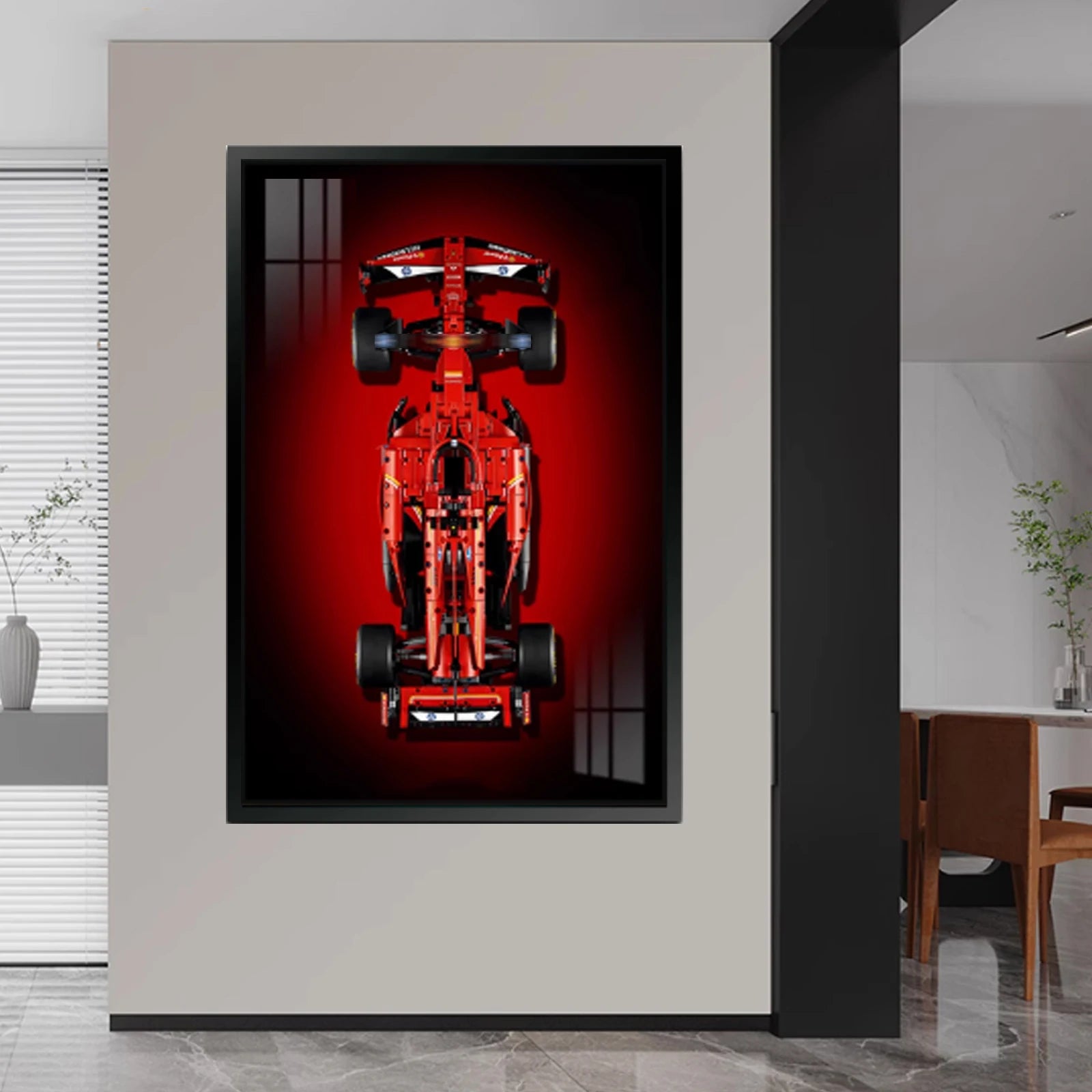 Panneau d'affichage Lego 42207 sur mur blanc
