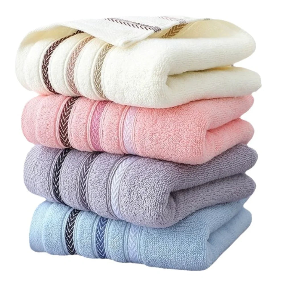 serviettes toilette rapide absorbantes microfibre coton polyester rose clair rayures noires classique