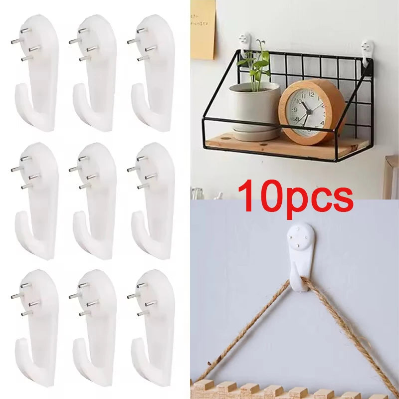 crochet mural blanc moderne 10 pièces invisible photo tableau miroir horloge déco