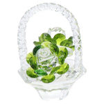 décoration florale cristal transparent rouge violet vert jaune blanc élégante figurine panier fleurs