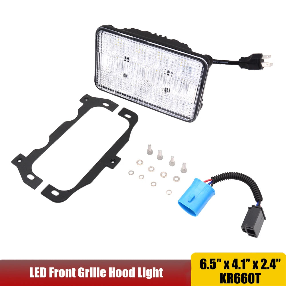 lampe frontale led tracteur noir moderno eyelets 60w ip67 12v 24v haute basse luminosité