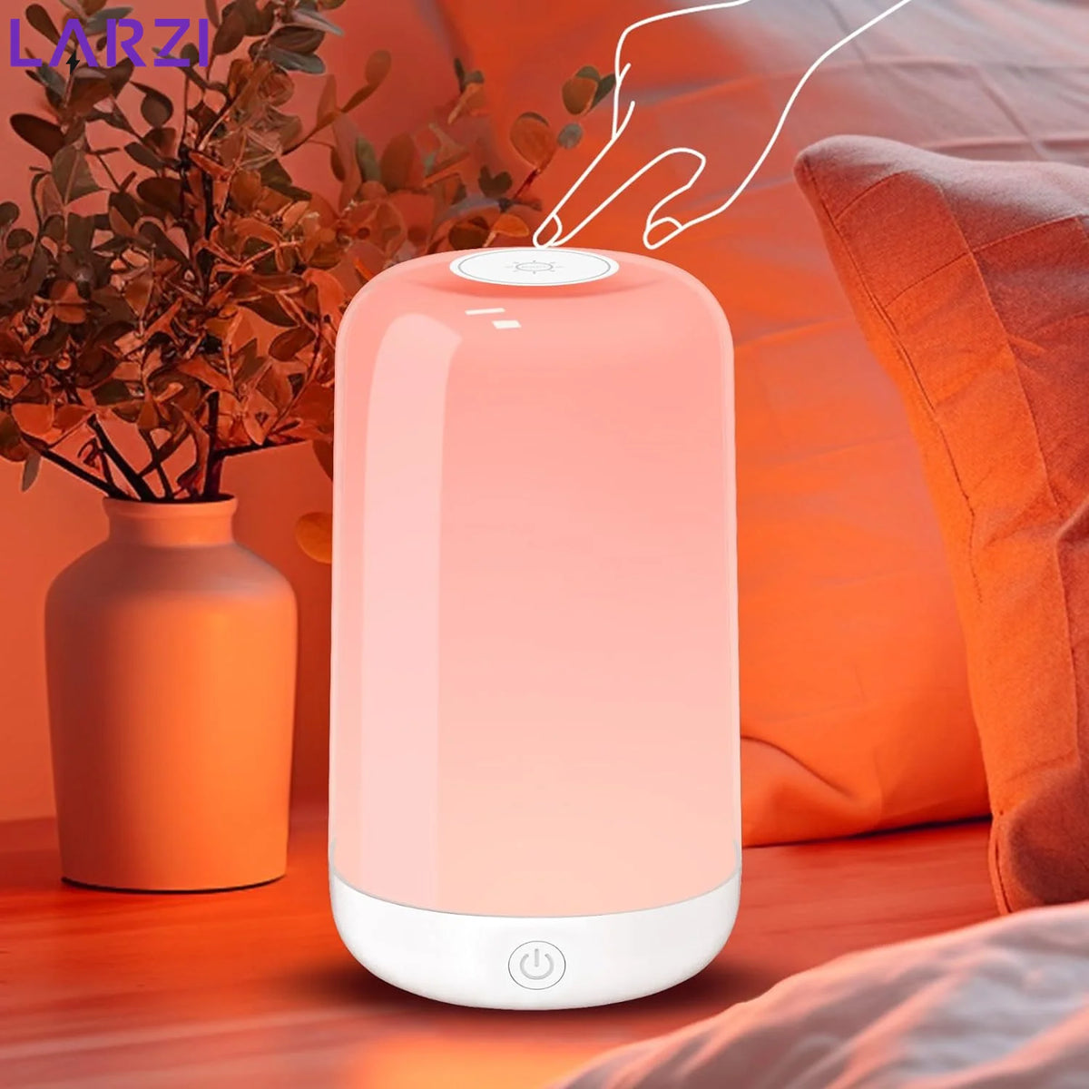 lampe table veilleuse led rechargeable rose clair moderne ambiance tactile bluetooth