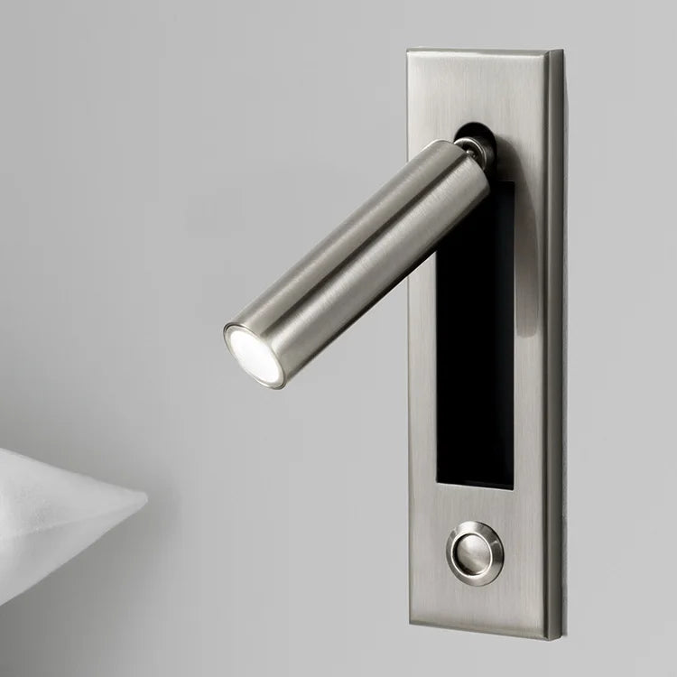lampes murales modernes interrupteur bouton lisse métallique noir argenté bronze doré minimaliste