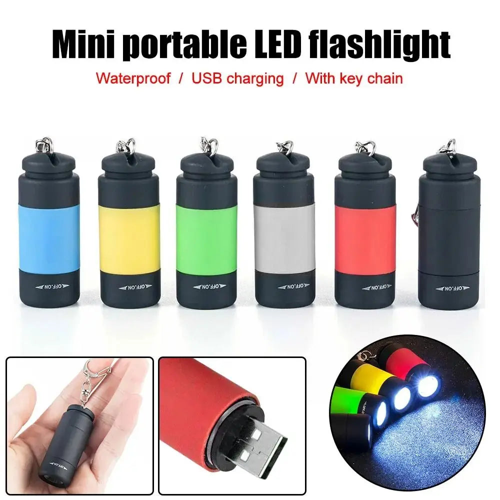 torche led rechargeable usb portable annuaire cle moderne rouge noir