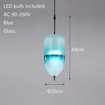 suspension lumineuse bleu blanc gris gradation couleur moderne minimaliste translucide chambre salon