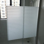 voilage adhésif rayures horizontales blanc moderne opaque chambre bain stripe deco protection thermique