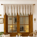 rideau transparent vert floral rustique tringle bois extérieur classique polyester