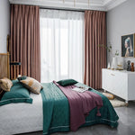 rideaux rose pâle opaques moderne maison polyester uni plissé