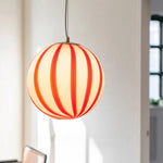 Suspension lumineuse moderne pince suspension câble blanc rouge vert rayures horizontales