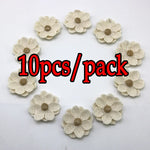 fleurs décoratives rustiques relief beige clair coton polyester artisanal opacité 5cmx5cm