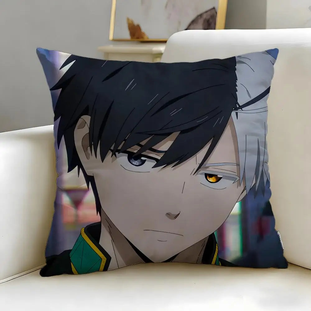 coussin dessin animé personnages polyester bleu gris noir blanc rose moderne facile laver zippé