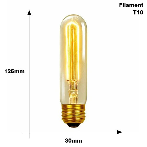 ampoules filament vintage transparentes dorées éclairage rétro tringles câbles noirs e27 180deg 30000h
