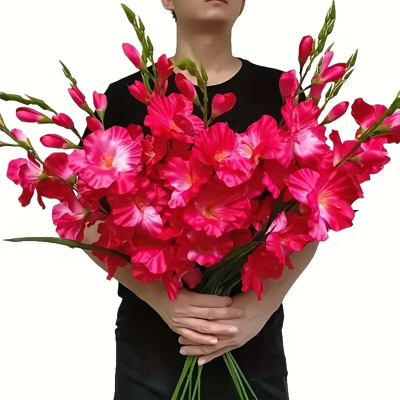 décoration intérieure moderne bouquet fleurs artificielles rose feuilles vertes mariage anniversaire noël