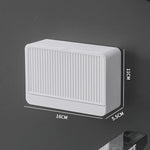 boîte savon moderne blanche rayée adhésive petite plante artificielle