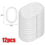 anneaux rideau douche transparent adhésifs accessoires salle bains modernes plastique