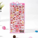 sticker kawaii mignon violet rose bleu blanc geometrique animal coeur étoile floral adhésif