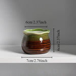 pots ceramique maincite rayes horizontales moderne marron vert bleu jaune