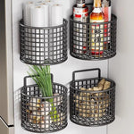 paniers suspendus fer maille fine noir blanc modernes clips magnétiques rangement cuisine