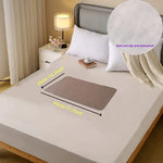 protège matelas gris clair beige texture quadrillée moderne anti fuites taille 80x120cm lavable main