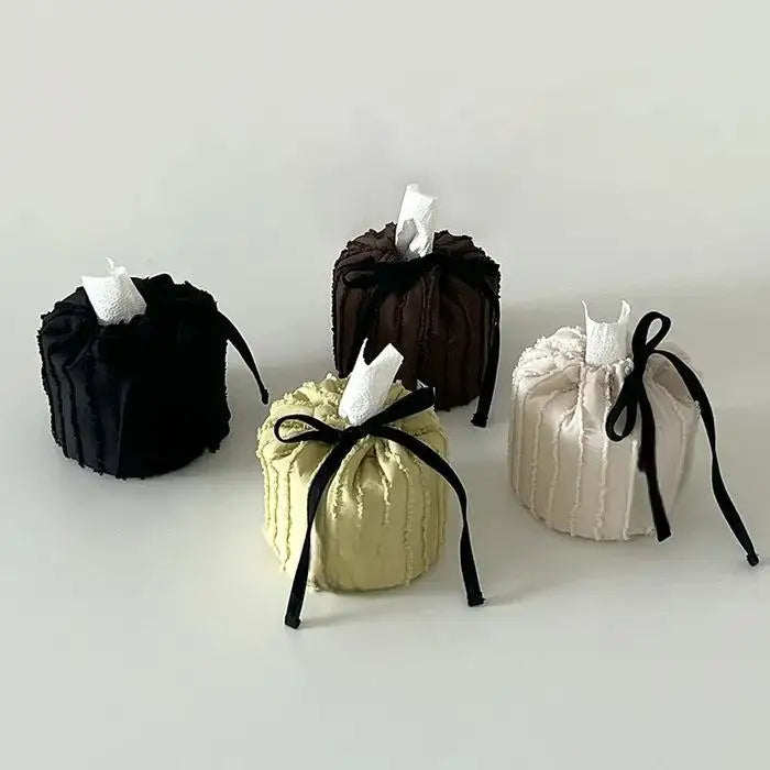Sac mouchoirs soie rayures franges moderne noir beige clair foncé mouchoirs blancs