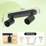 Spot lumineux LED 5W noir mat moderne compatible ampoule GU10 vis fixé