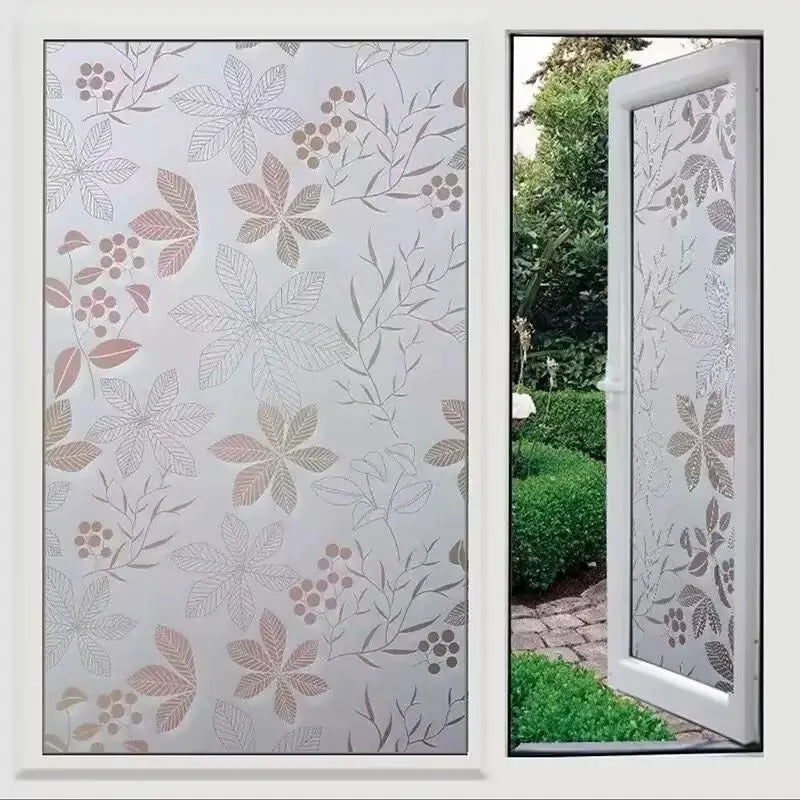 film fenêtre décoratif moderne opaque adhésif transparent beige blanc rose violet fleurs poissons étoiles