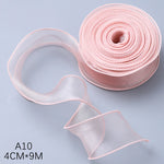 rubans organza transparents classiques adhésifs décoration mariage emballage cadeau noir rouge bleu vert