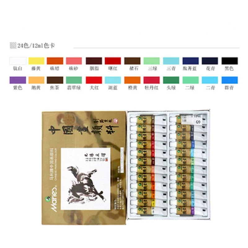 Peintures l'huile chinoises 12 18 24 36 couleurs 5ml 12ml aquarelle traditionnelle texture artistique