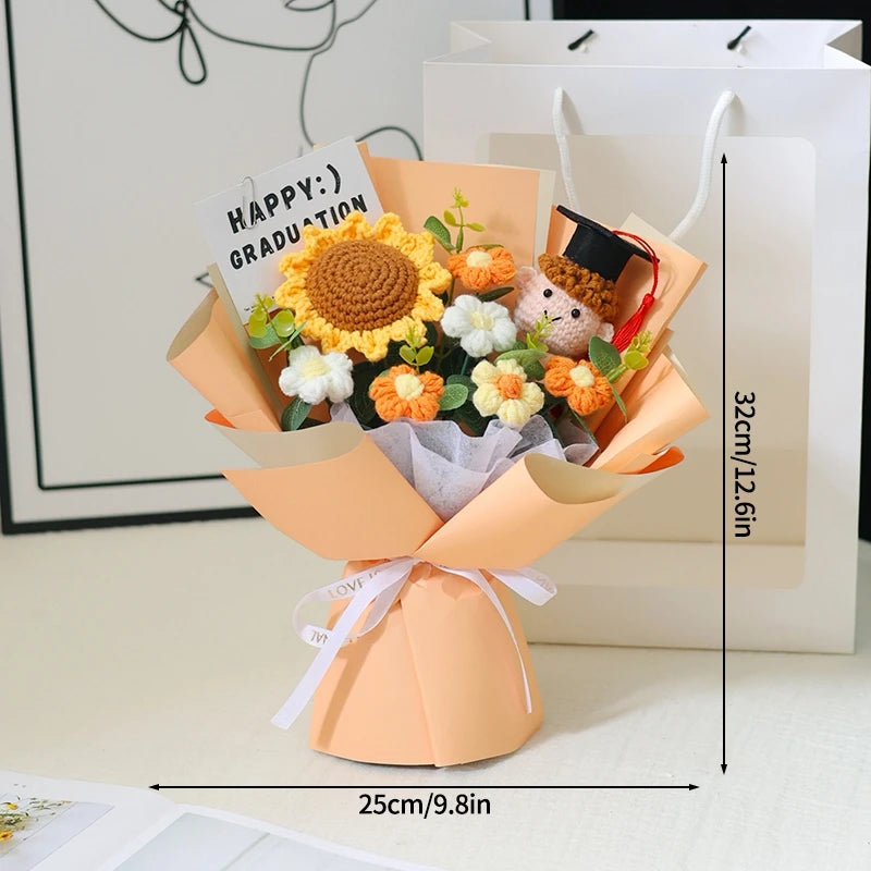 bouquet fleurs artificielles tournesols jaune orange blanc décoration mariage cadeau fête enseignants