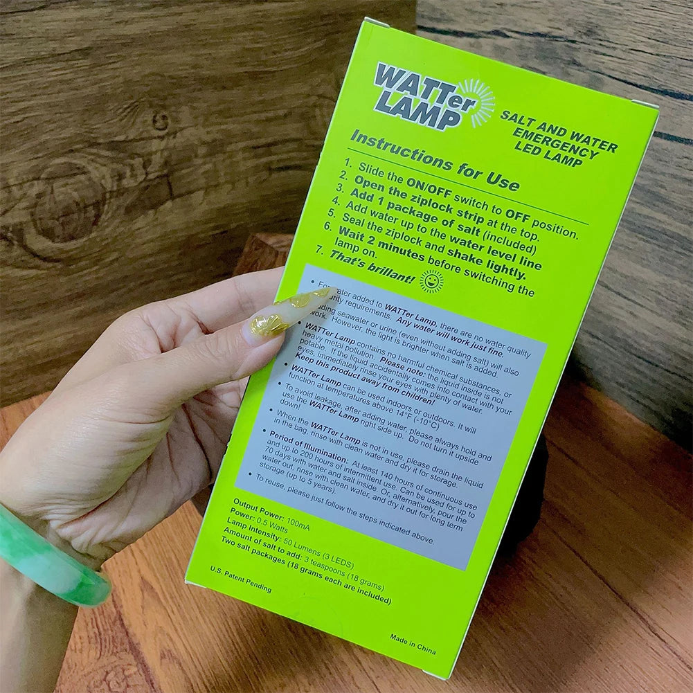 lampe urgence sel eau camping portable étanche survie pêche nuit LED rechargeable