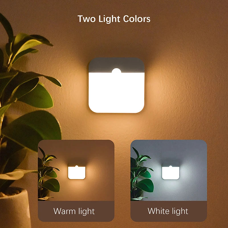 lampe chevet led rechargeable adhésif détecteur mouvement blanc moderne sans fil usb
