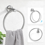 accessoires salle bain noir mat modernes fixés mur barre serviettes anneau papier toilette crochets