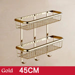 étagère salle bain double niveau or chrome moderne minimaliste clips inclusion vis écrous