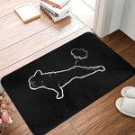 tapis sol noir motif chien blanc décoration maison moderne antidérapant entrée salon