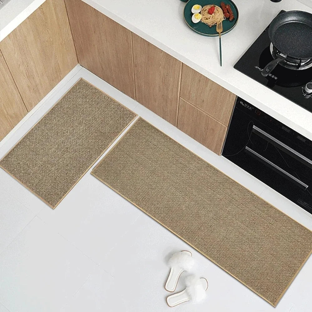 tapis sol antidérapant polyester faux sisal rustique moderne cuisine maisonintérieur