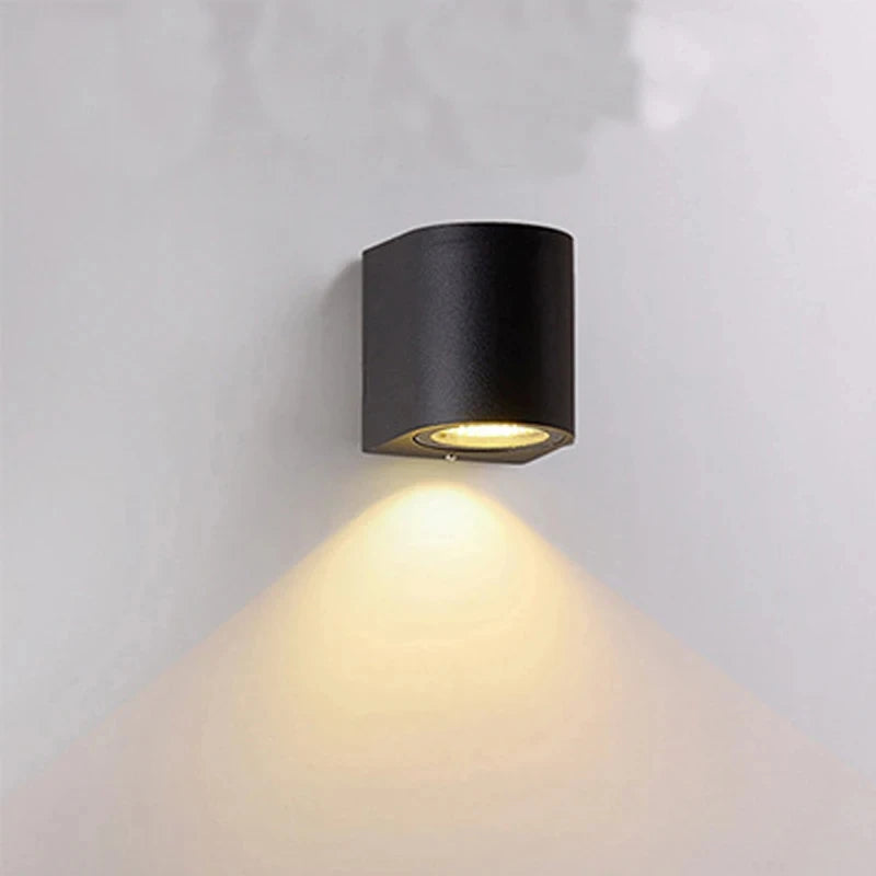 applique murale led impermeable ip65 contemporaine 5w noir fixations murales aluminium