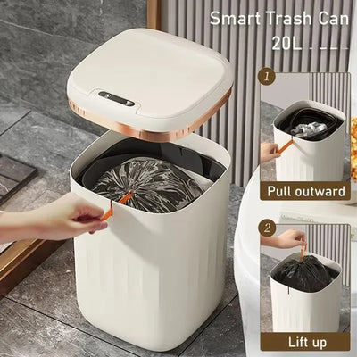Poubelle automatique noire 20L avec capteur intelligent