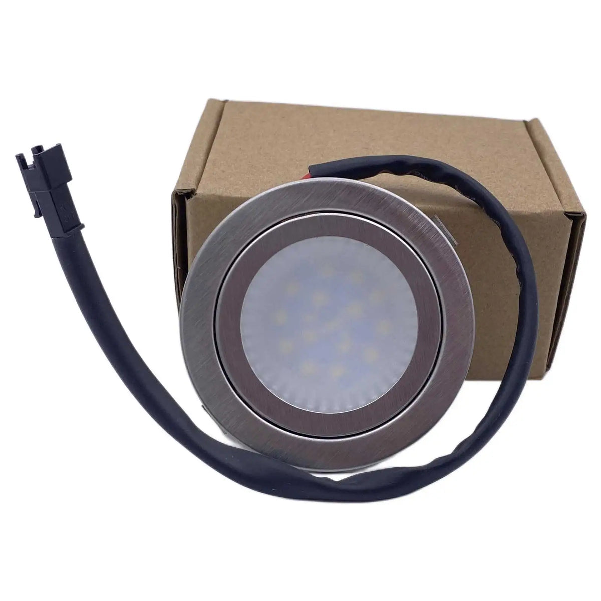 Spot LED argenté moderne adhésif 120° blanc froid 60lm 12V 68mm pièces