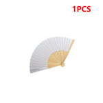 éventail pliant bambou papier blanc rayures traditionnel calligraphie peinture cadeau mariage bricolage