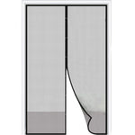 rideau porte magnétique anti insectes maille fine gris clair noir moderne clips adhésif fixe