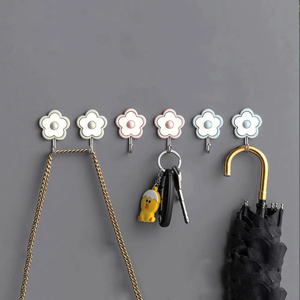 porte clés adhésifs modernes porte accessoires décoratifs fleurs colorées minimalistes