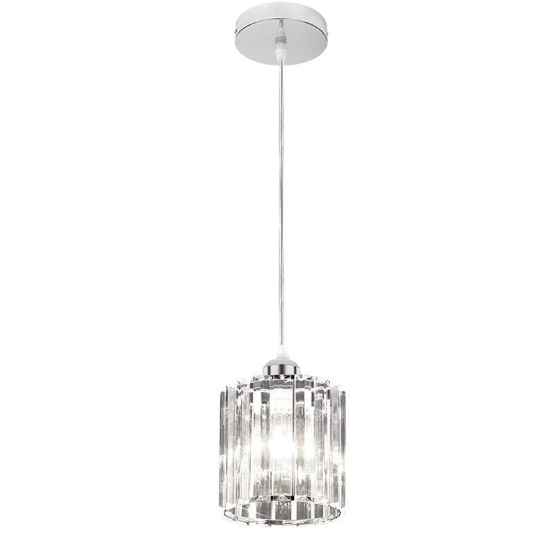 Lampes suspendues moderne argentées verre transparent prismatique salon chambre tactile 110V