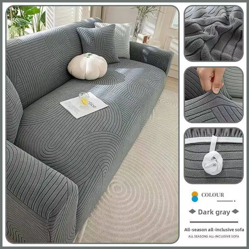 housse canapé élastique velours extensible salon fauteuil modulaire coussin décoratif