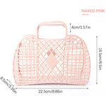 panier bain rétro rose clair bleu pastel poignées détachables vintage fileté gris clair