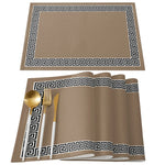 serviettes table classiques motif géométrique rouge gris bleu marine beige