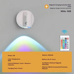 lampe led rechargeable aimantée projecteur mural blanc moderne interrupteur tactile charge usb type chambre