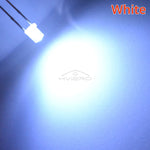 Diodes LED transparentes plat 3mm bleu vert rouge blanc chaud jaune blanc rose violet