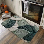 tapis vert feuilles stylisées moderne antidérapant résistant décoloration 30x50cm 40x60cm 50x80cm salon bain